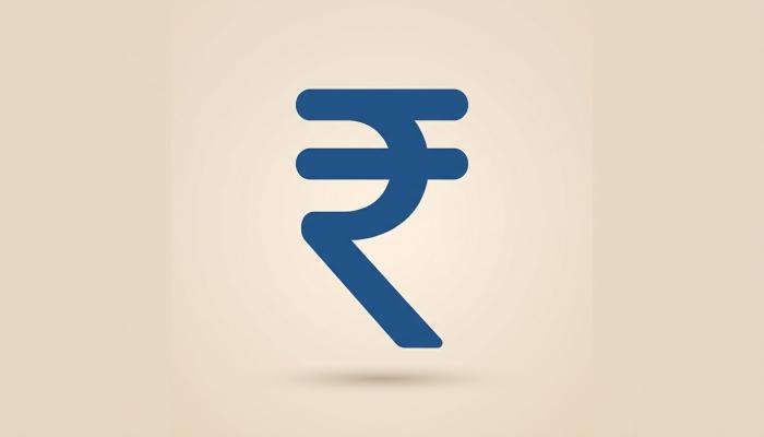 Bold Indian Rupee symbol illustration on a plain background