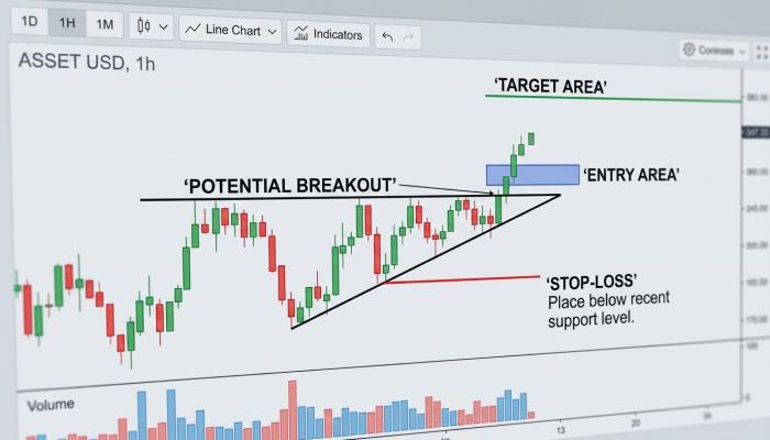 Trading chart showing entry stop-loss and target levels