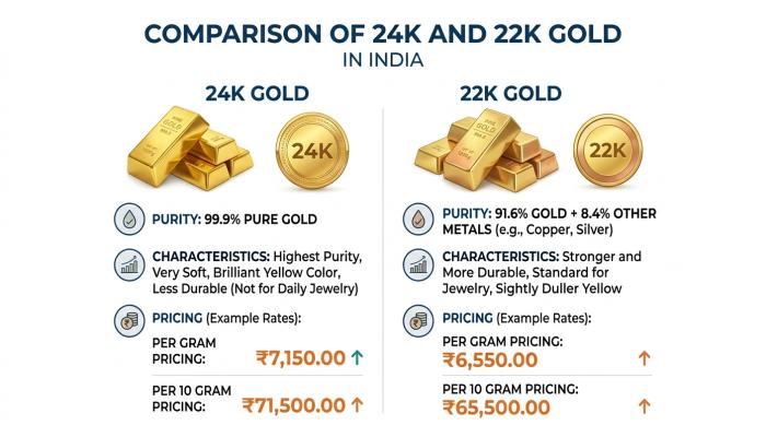 22k vs 24k gold india