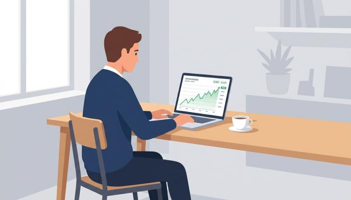 investor checking stock price nse